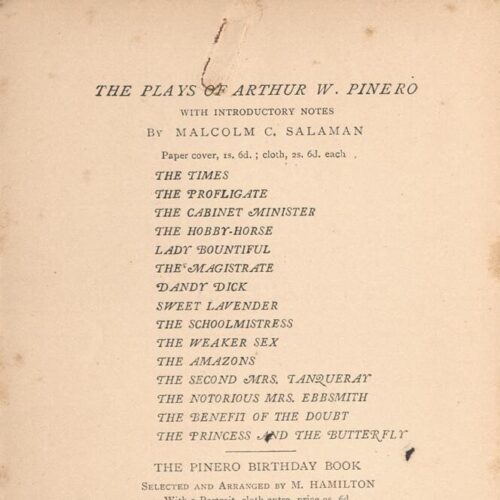 15.5 x 11.5 cm; XIX p. + 123 p. + 1 s.p., p. [I] half-title page and bookplate CPC, p. [II] other works by the author, p. [II